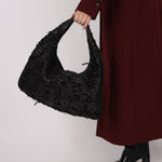 Rare Bottega Veneta Intrecciato Lambskin & Velvet Distressed Medium Hobo - FashioNica