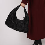 Rare Bottega Veneta Intrecciato Lambskin & Velvet Distressed Medium Hobo - FashioNica