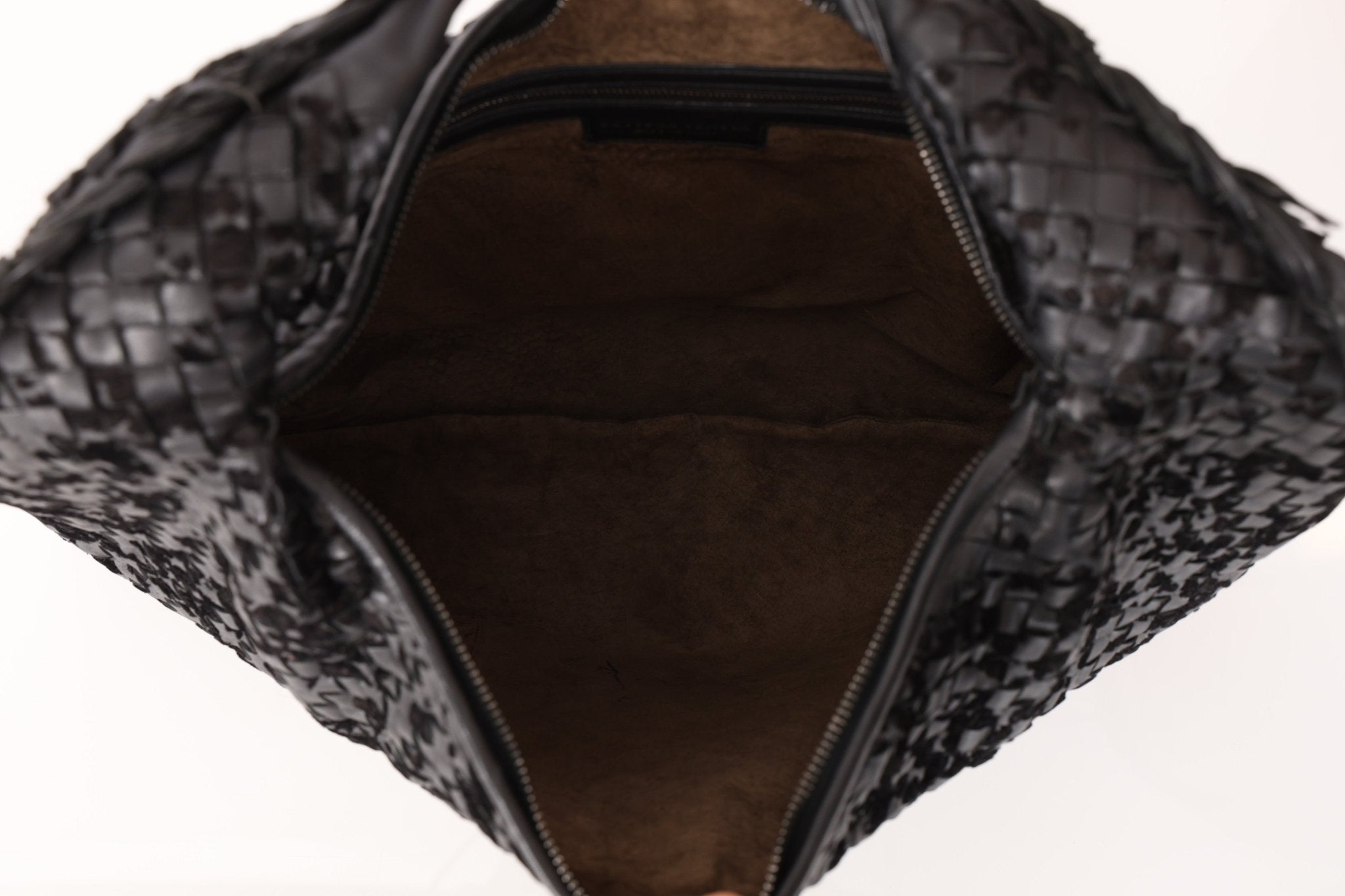 Rare Bottega Veneta Intrecciato Lambskin & Velvet Distressed Medium Hobo - FashioNica