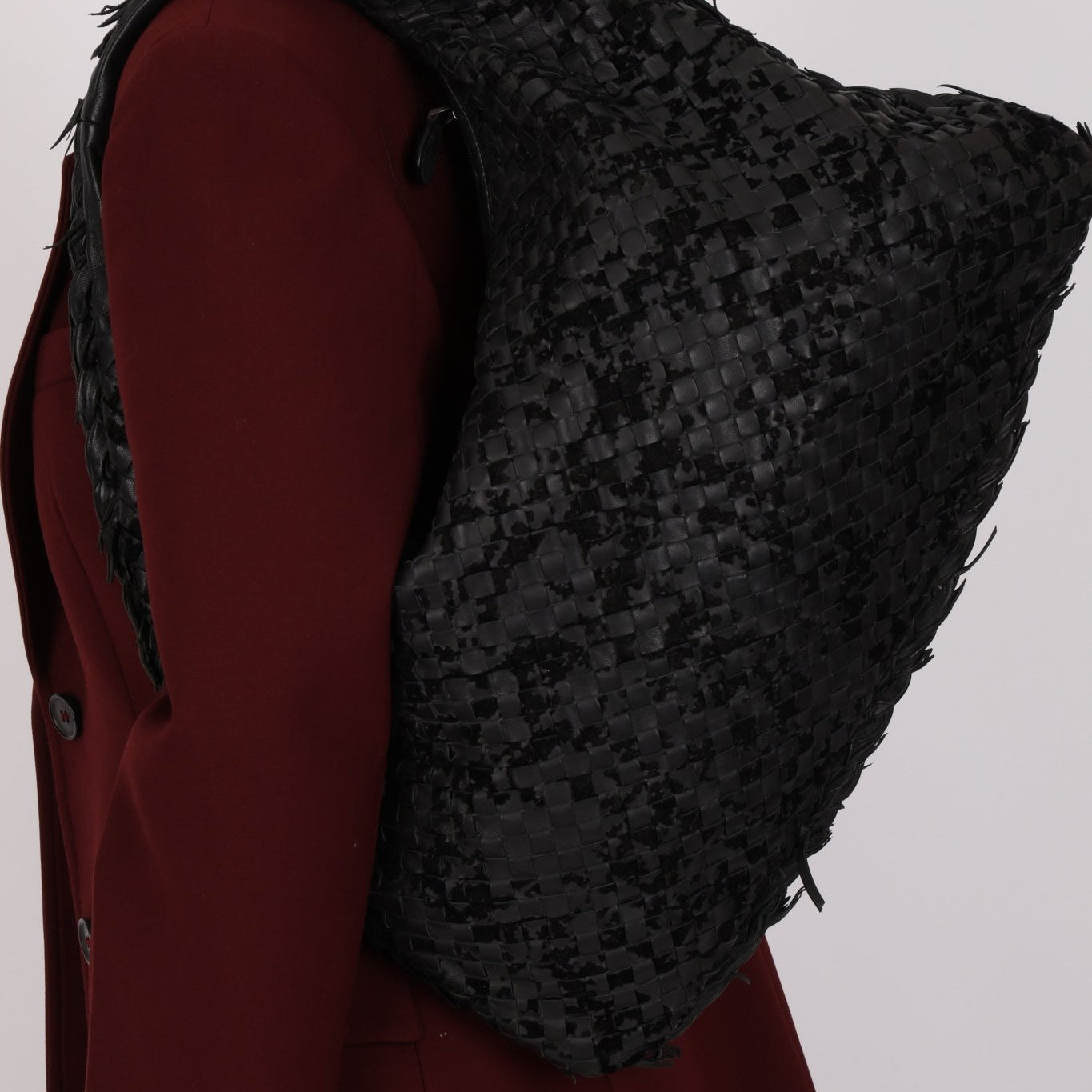 Rare Bottega Veneta Intrecciato Lambskin & Velvet Distressed Medium Hobo - FashioNica