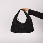 Rare Bottega Veneta Intrecciato Lambskin & Velvet Distressed Medium Hobo - FashioNica