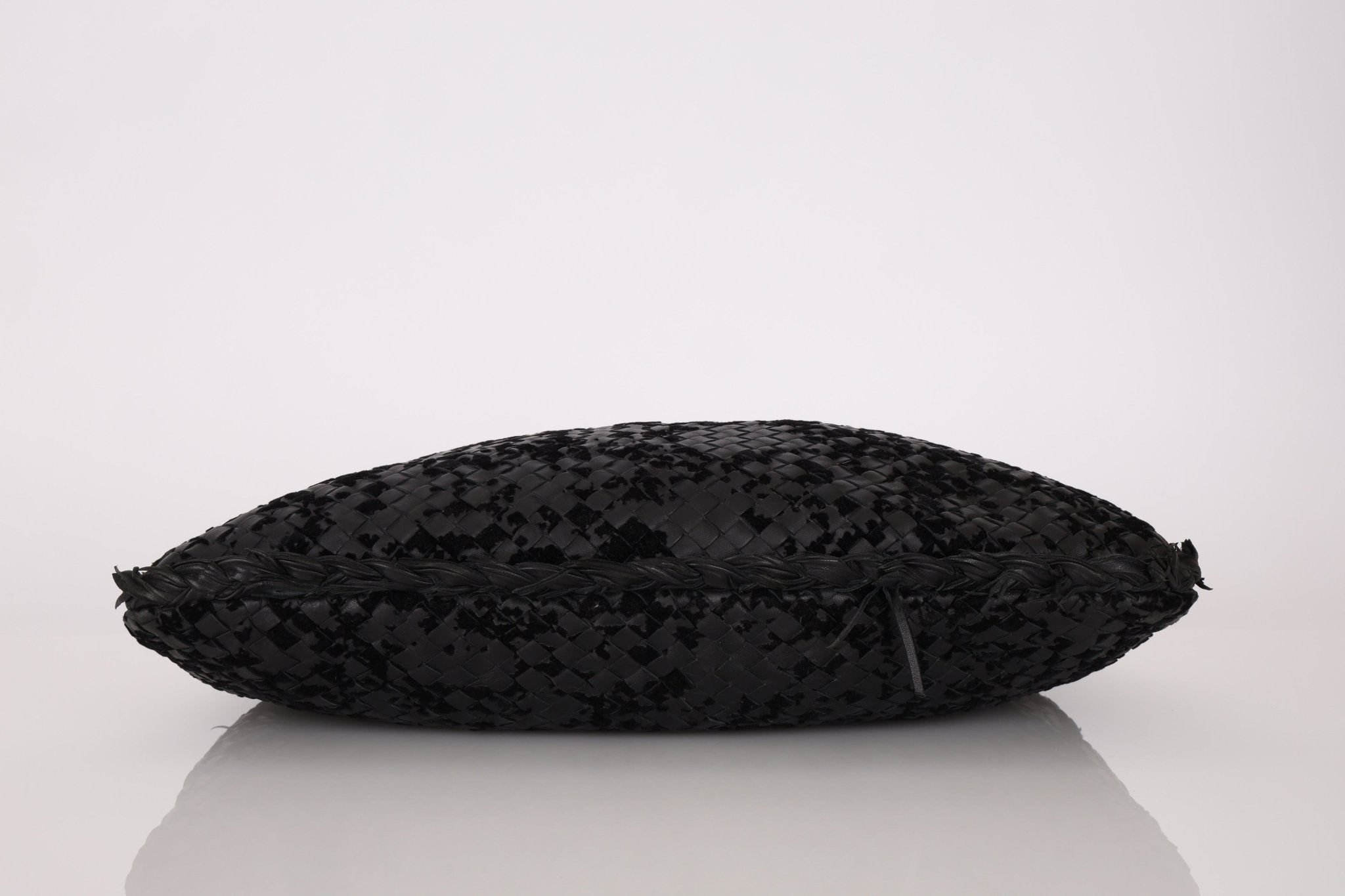 Rare Bottega Veneta Intrecciato Lambskin & Velvet Distressed Medium Hobo - FashioNica