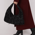 Rare Bottega Veneta Intrecciato Lambskin & Velvet Distressed Medium Hobo - FashioNica