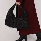 Rare Bottega Veneta Intrecciato Lambskin & Velvet Distressed Medium Hobo - FashioNica