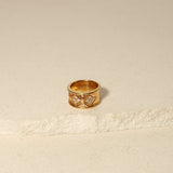 Rare Celine 18K Yellow Gold Diamond Triomphe Ring - FashioNica