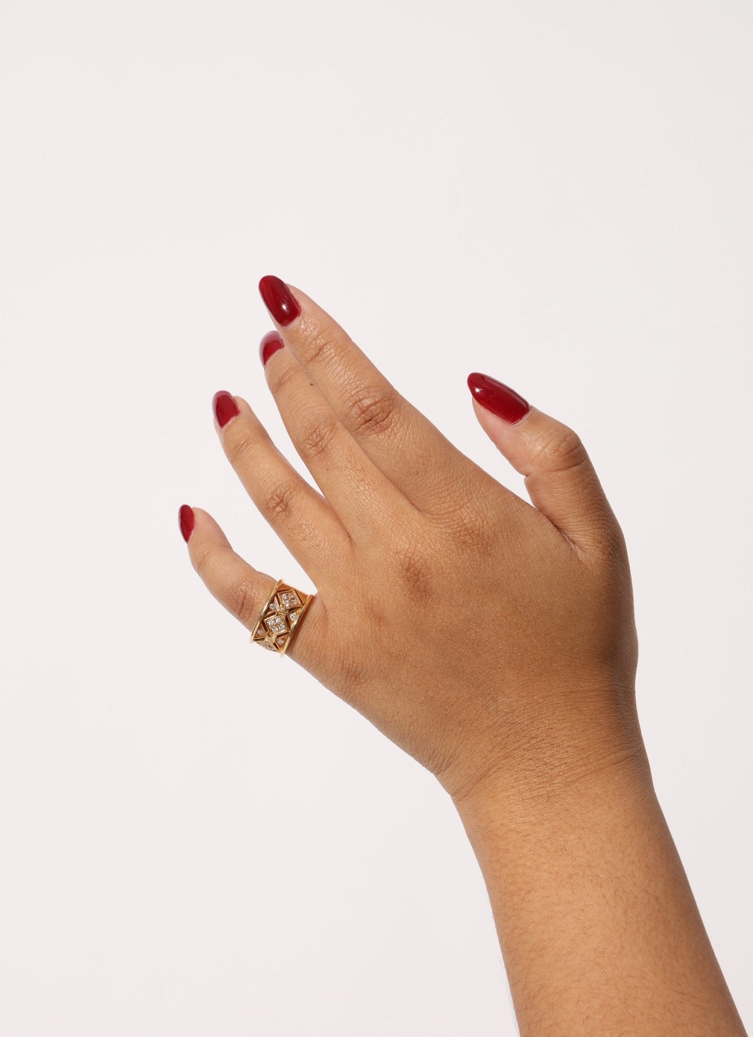 Rare Celine 18K Yellow Gold Diamond Triomphe Ring - FashioNica