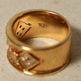 Rare Celine 18K Yellow Gold Diamond Triomphe Ring - FashioNica