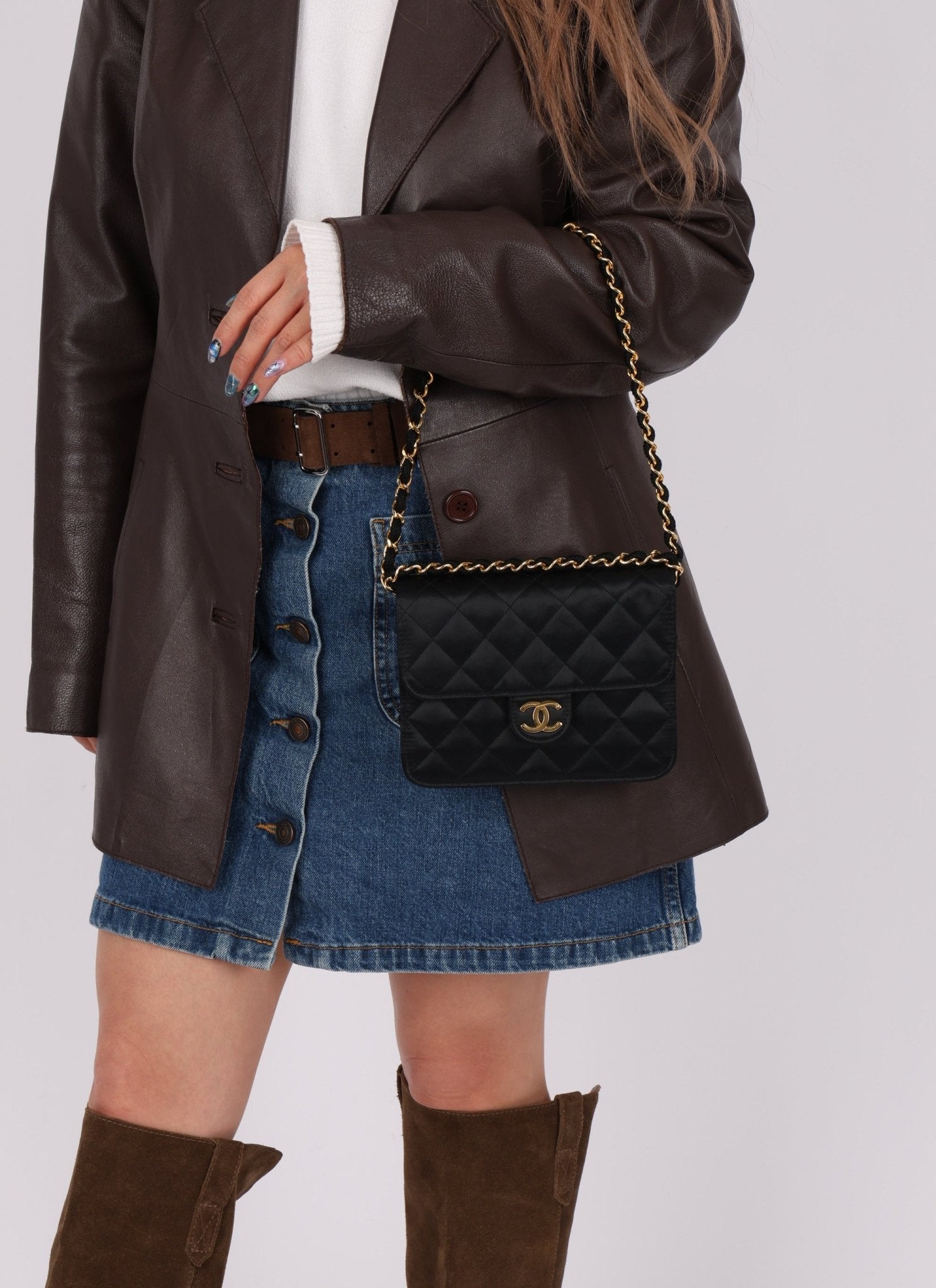 Rare Chanel 1986 Satin Square Flap - FashioNica