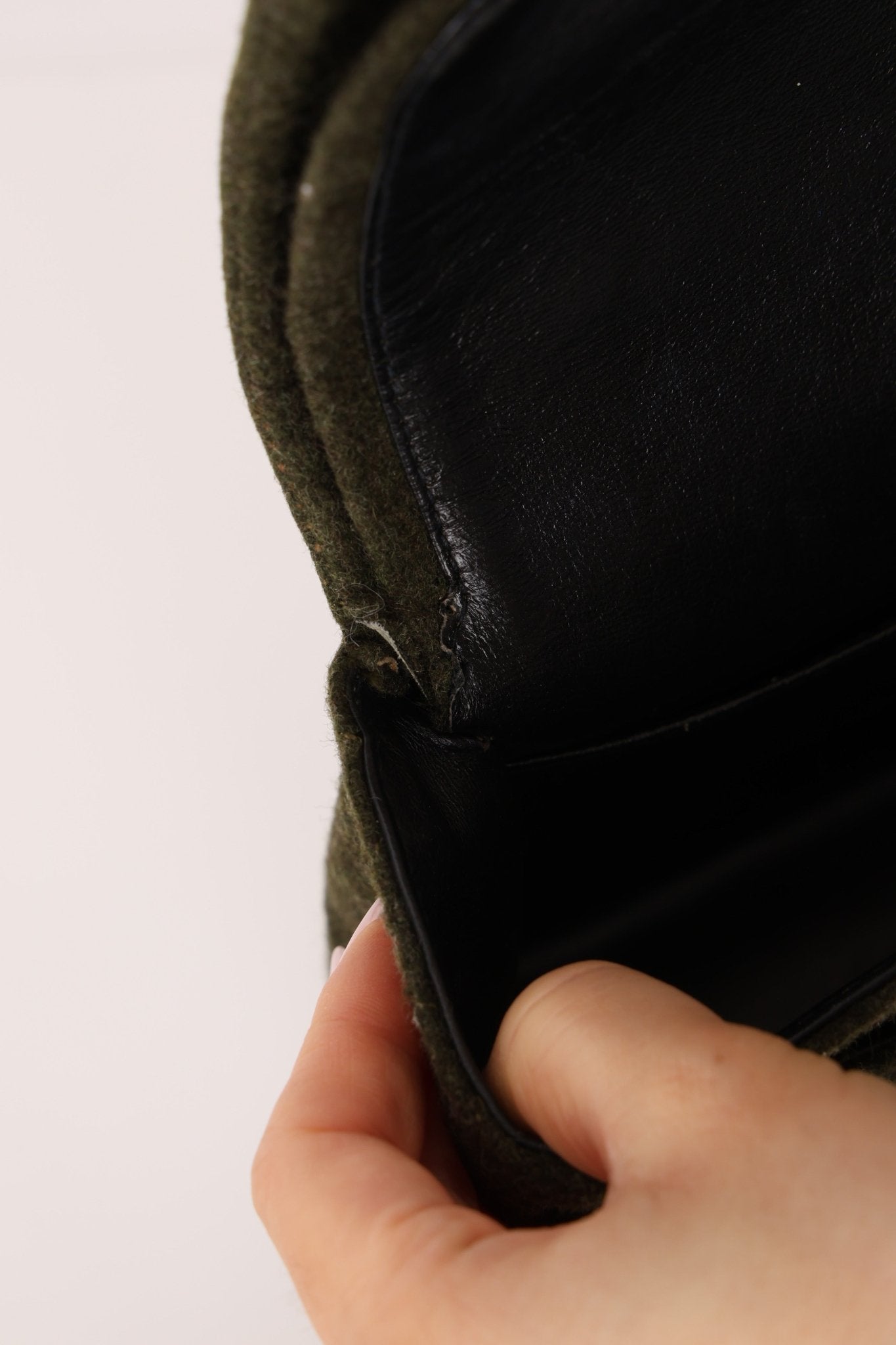 Rare Chanel 1987 Green Wool Medium Classic Flap 24KGP - FashioNica