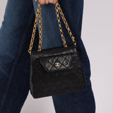 Rare Chanel 1987 Lambskin Bijoux Kelly Flap Bag with Chanel Cardholder 24K GP - FashioNica