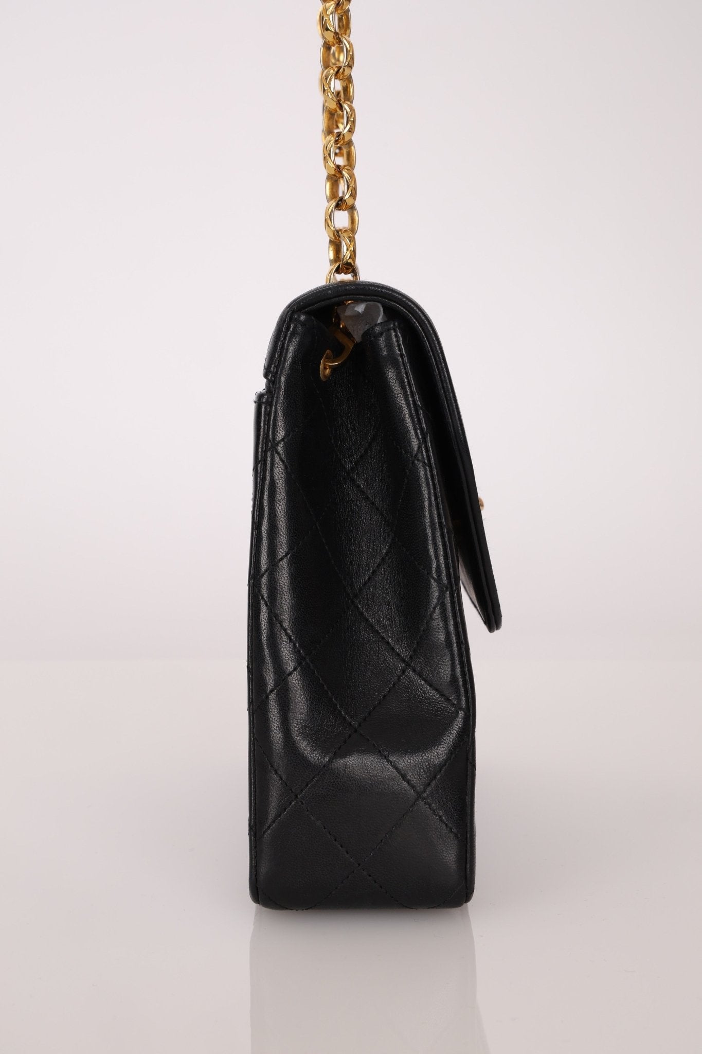 Rare Chanel 1987 Lambskin Bijoux Kelly Flap Bag with Chanel Cardholder 24K GP - FashioNica