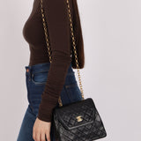 Rare Chanel 1987 Lambskin Bijoux Kelly Flap Bag with Chanel Cardholder 24K GP - FashioNica