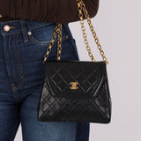 Rare Chanel 1987 Lambskin Bijoux Kelly Flap Bag with Chanel Cardholder 24K GP - FashioNica