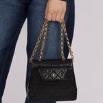Rare Chanel 1987 Lambskin Bijoux Kelly Flap Bag with Chanel Cardholder 24K GP - FashioNica