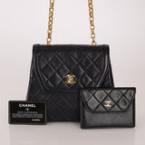 Rare Chanel 1987 Lambskin Bijoux Kelly Flap Bag with Chanel Cardholder 24K GP - FashioNica