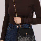 Rare Chanel 1987 Lambskin Bijoux Kelly Flap Bag with Chanel Cardholder 24K GP - FashioNica