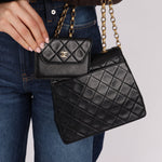 Rare Chanel 1987 Lambskin Bijoux Kelly Flap Bag with Chanel Cardholder 24K GP - FashioNica