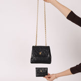 Rare Chanel 1987 Lambskin Bijoux Kelly Flap Bag with Chanel Cardholder 24K GP - FashioNica
