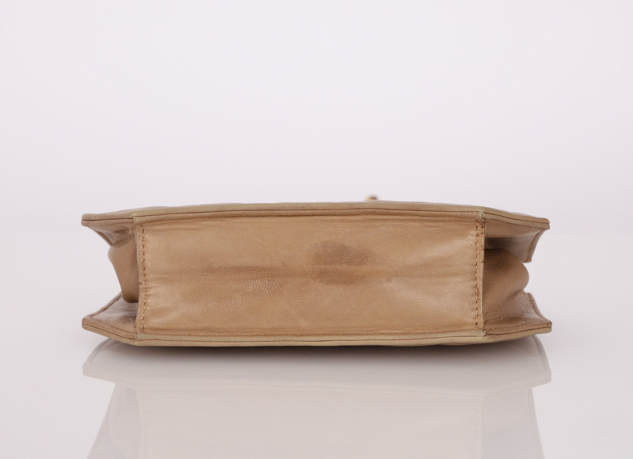 Rare Chanel 1989 Beige Lambskin Octagon Mini Flap - FashioNica