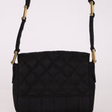 Rare Chanel 1989 Black Grosgrain Quilted Turnlock Mini Flap Bag - FashioNica