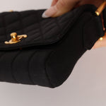 Rare Chanel 1989 Black Grosgrain Quilted Turnlock Mini Flap Bag - FashioNica