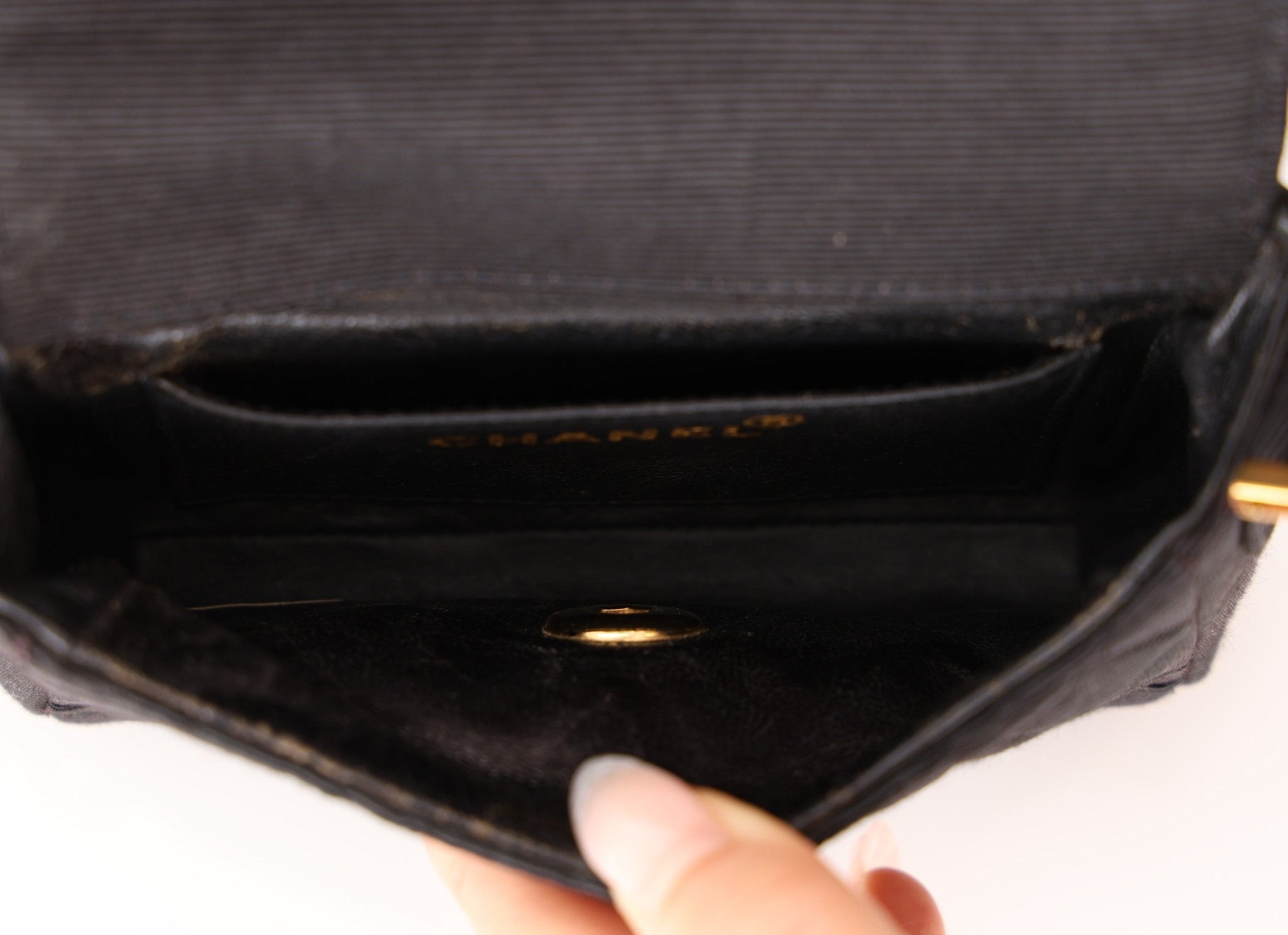 Rare Chanel 1989 Black Grosgrain Quilted Turnlock Mini Flap Bag - FashioNica