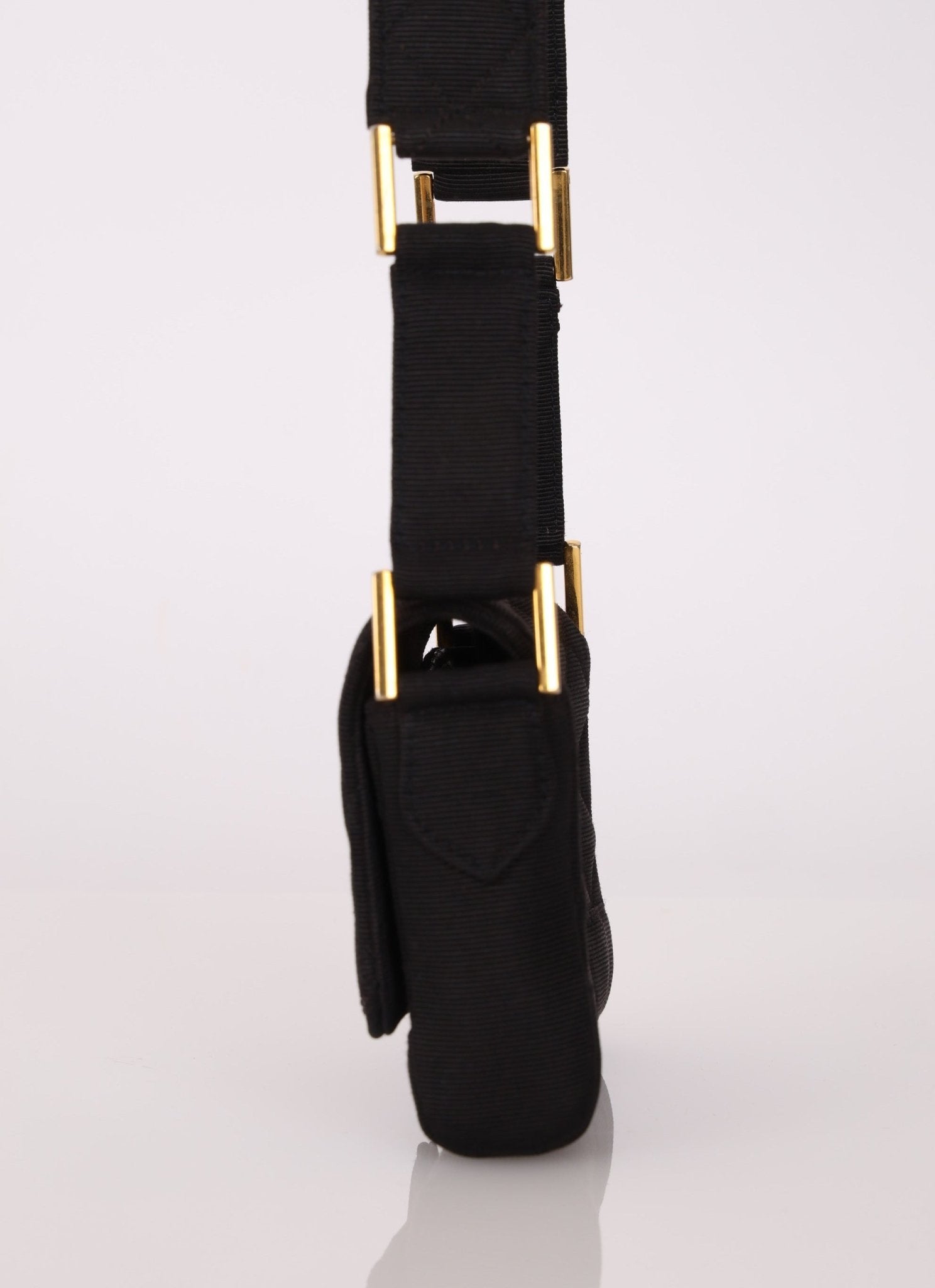 Rare Chanel 1989 Black Grosgrain Quilted Turnlock Mini Flap Bag - FashioNica