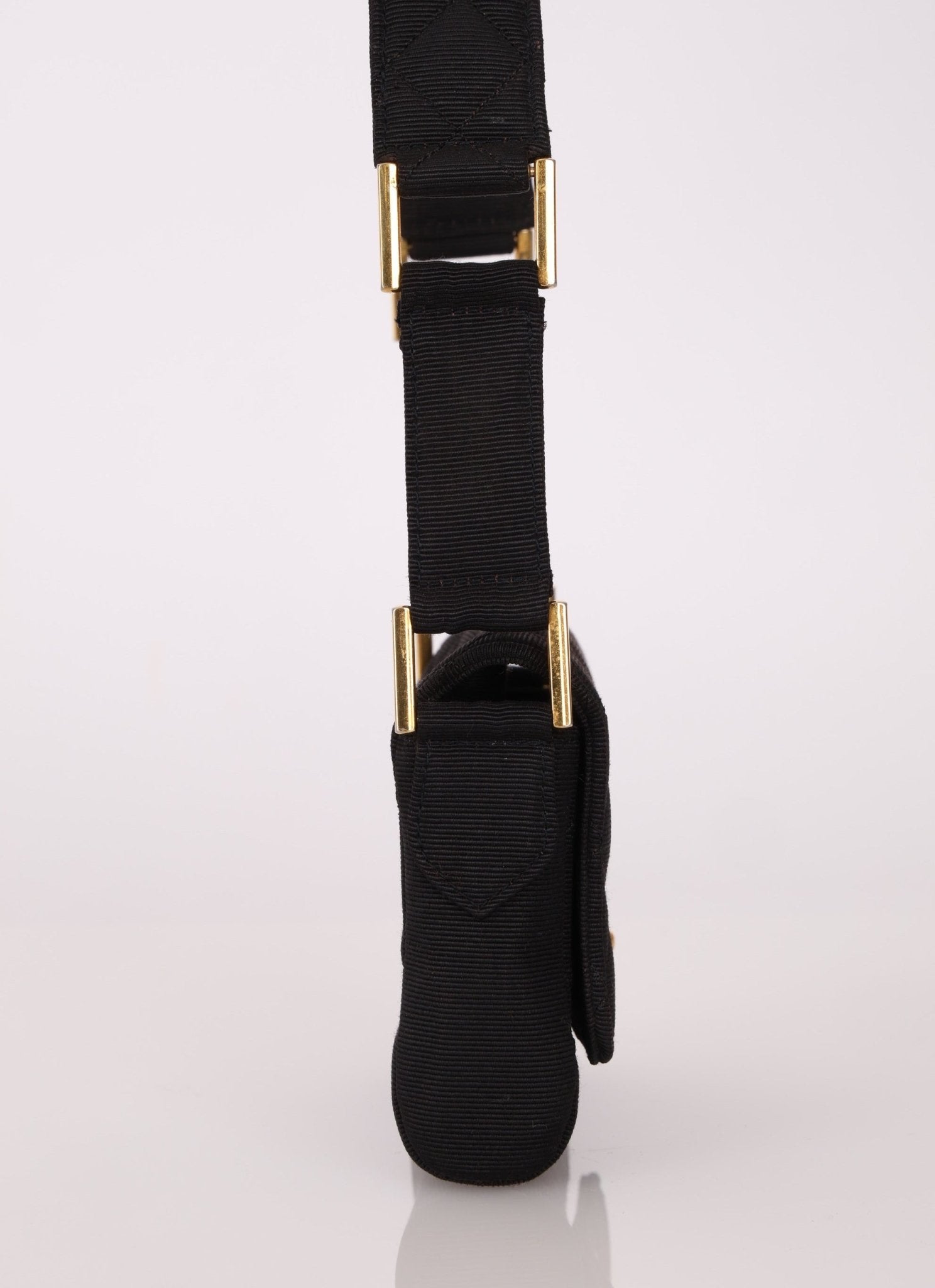 Rare Chanel 1989 Black Grosgrain Quilted Turnlock Mini Flap Bag - FashioNica