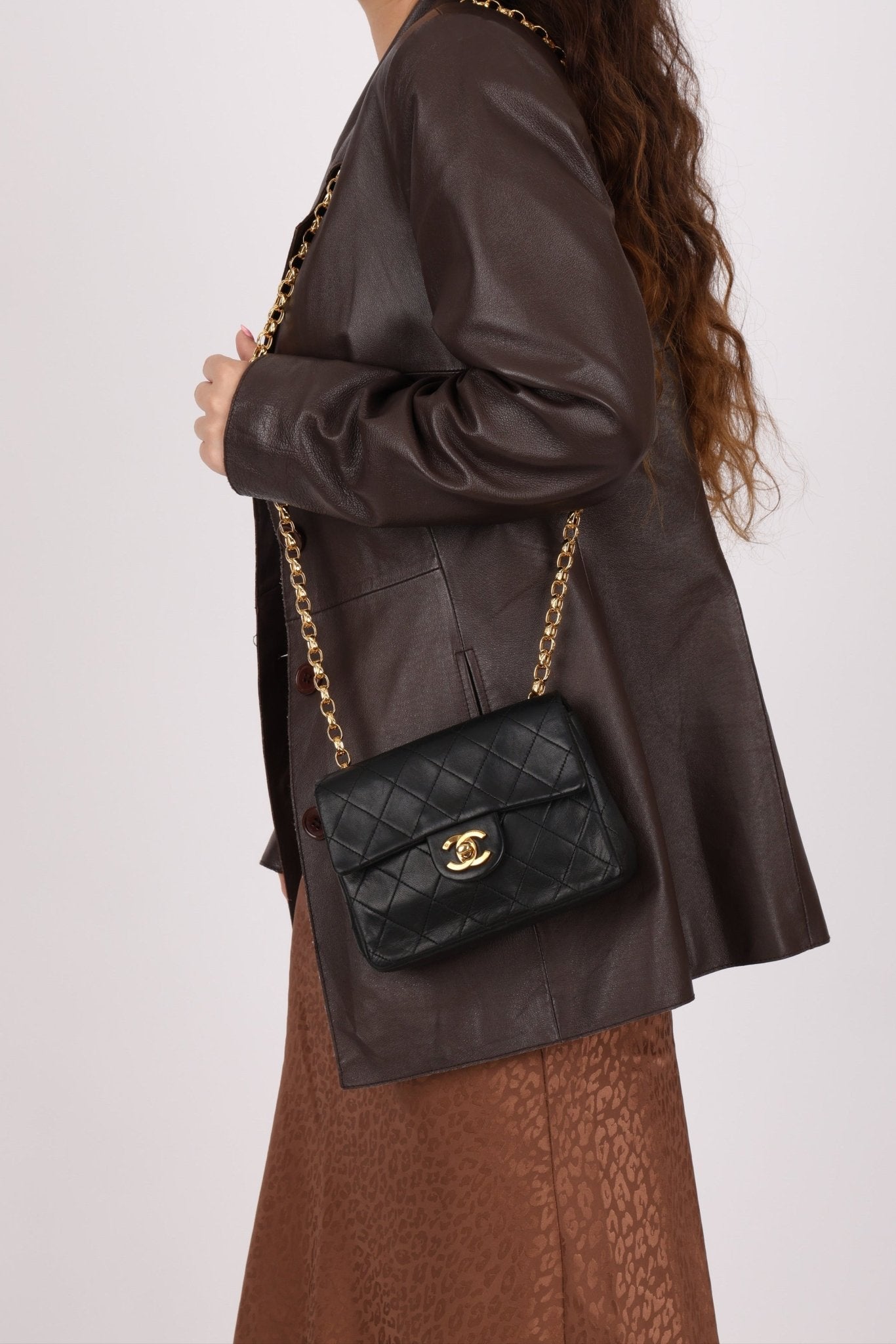 Rare Chanel 1990 Lambskin Bijoux Mini Square Flap 24k GP - FashioNica