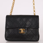 Rare Chanel 1990 Lambskin Bijoux Mini Square Flap 24k GP - FashioNica