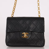 Rare Chanel 1990 Lambskin Bijoux Mini Square Flap 24k GP - FashioNica