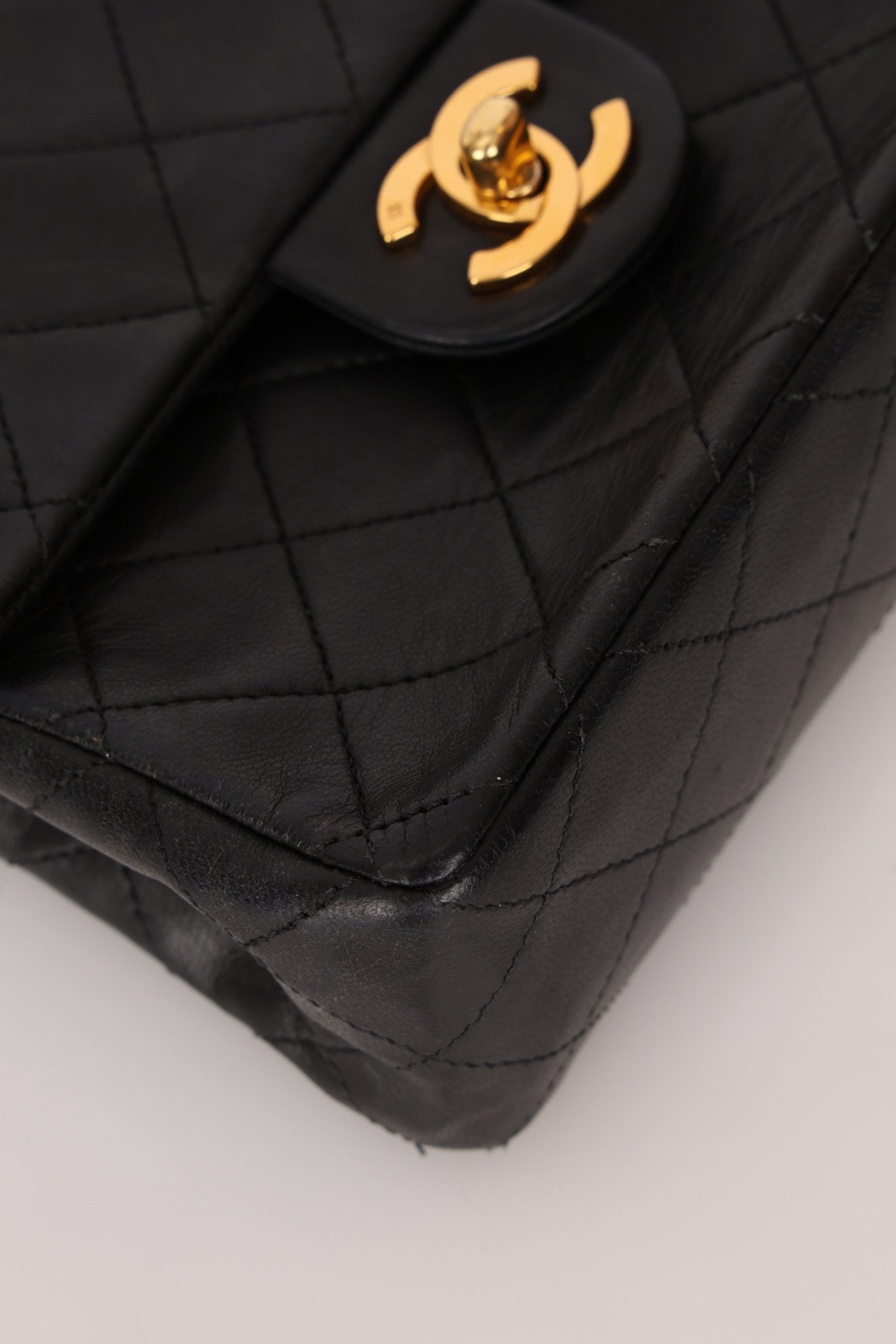 Rare Chanel 1990 Lambskin Bijoux Mini Square Flap 24k GP - FashioNica