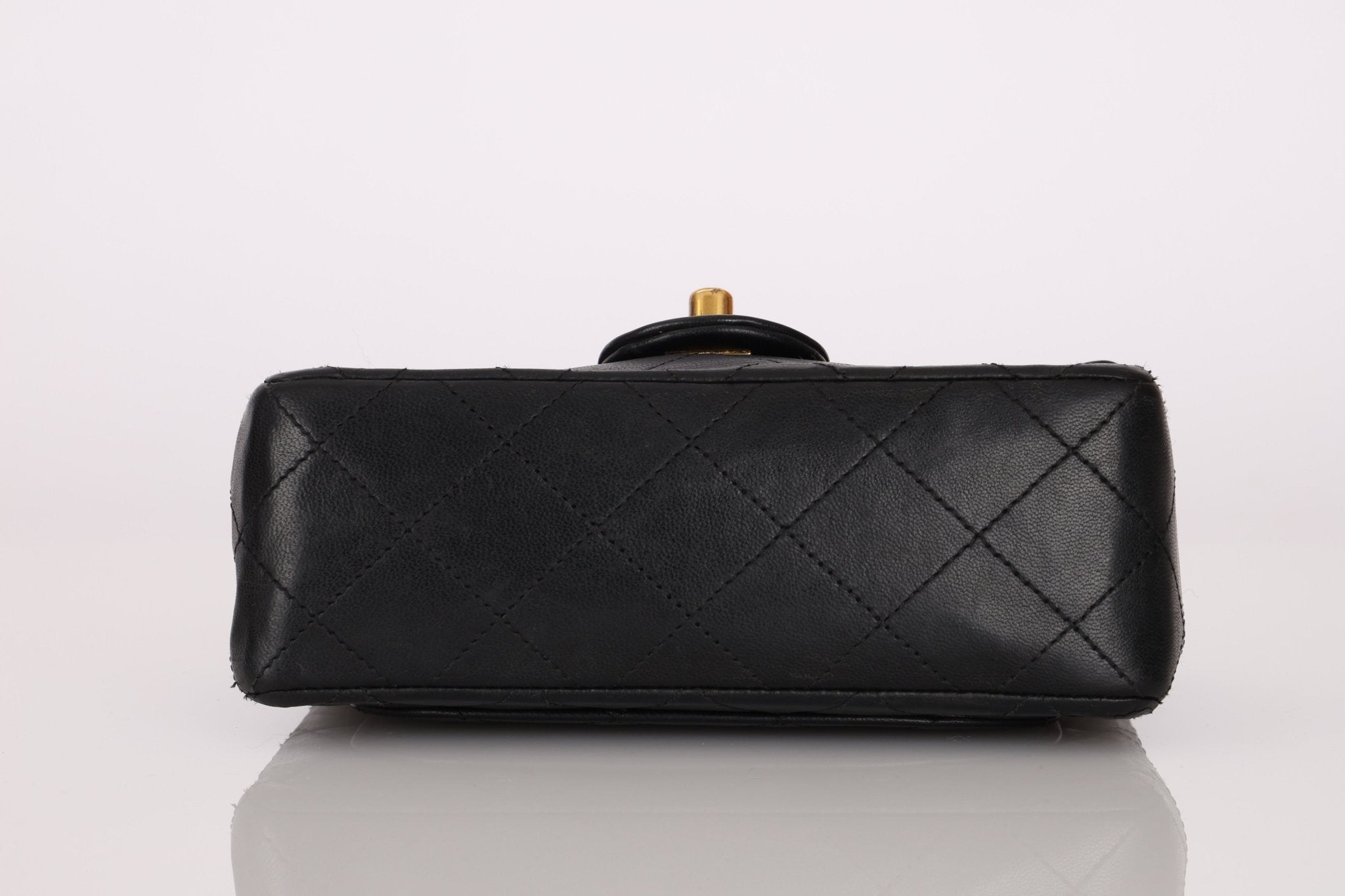 Rare Chanel 1990 Lambskin Bijoux Mini Square Flap 24k GP - FashioNica