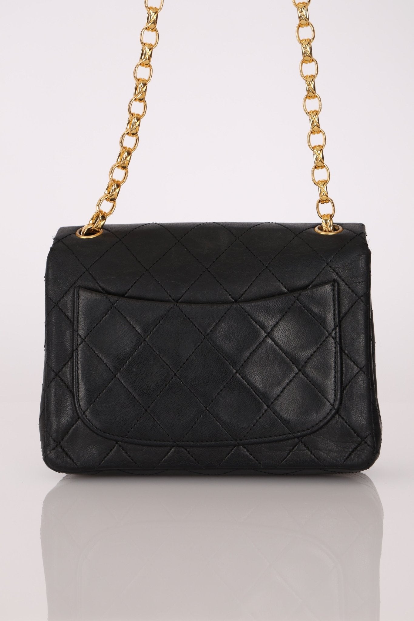 Rare Chanel 1990 Lambskin Bijoux Mini Square Flap 24k GP - FashioNica