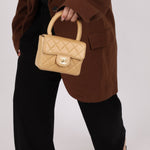 Rare Chanel 1991 Beige Mini Kelly Top Handle - FashioNica