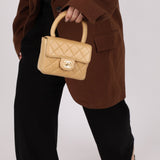 Rare Chanel 1991 Beige Mini Kelly Top Handle - FashioNica