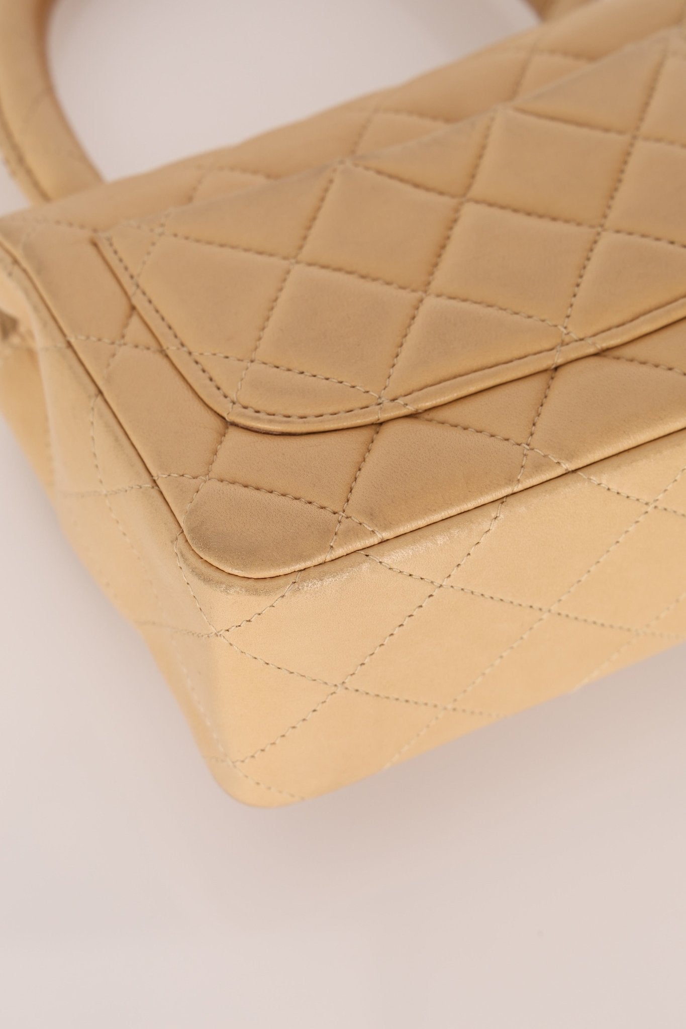 Rare Chanel 1991 Beige Mini Kelly Top Handle - FashioNica