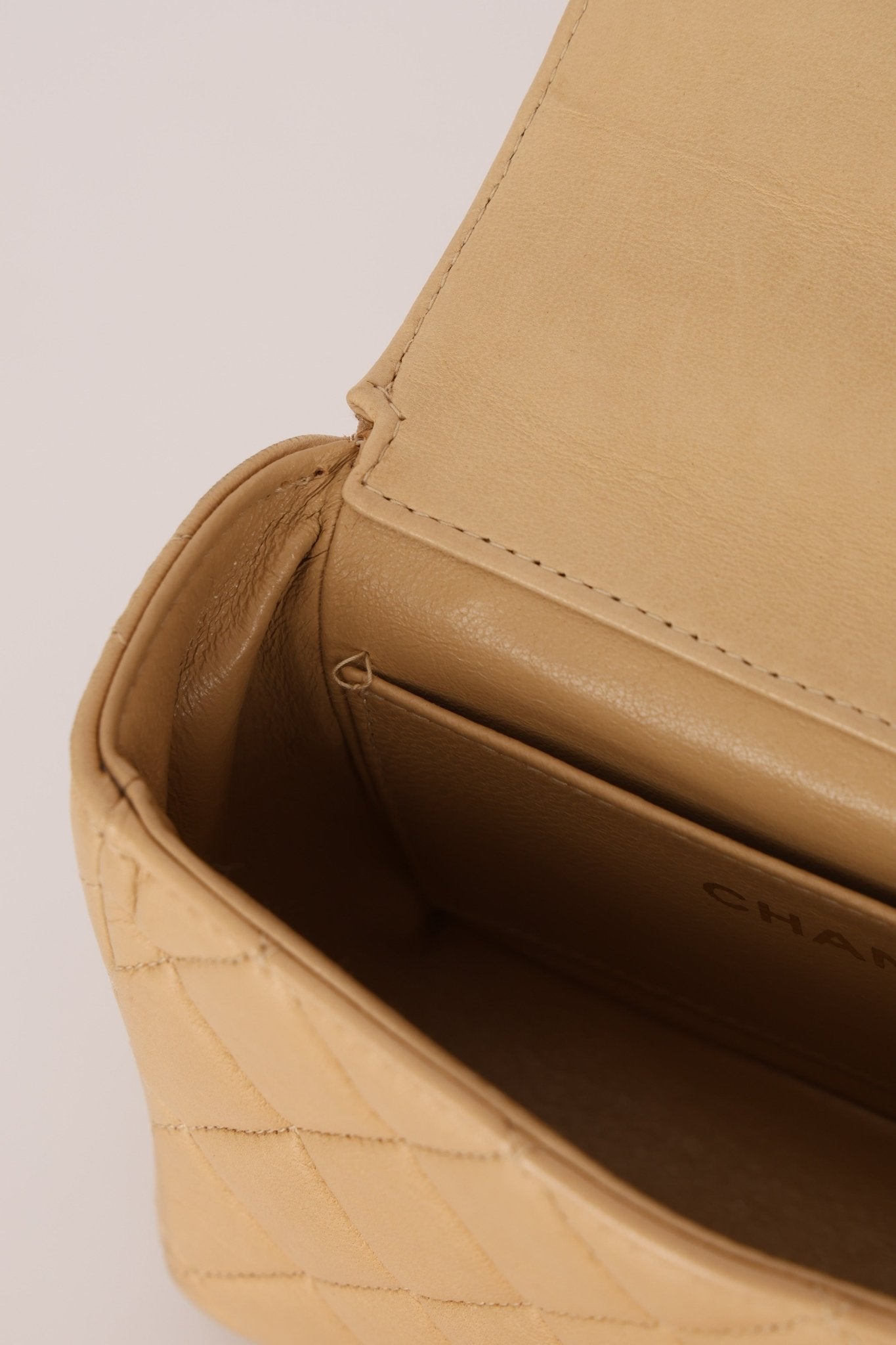 Rare Chanel 1991 Beige Mini Kelly Top Handle - FashioNica