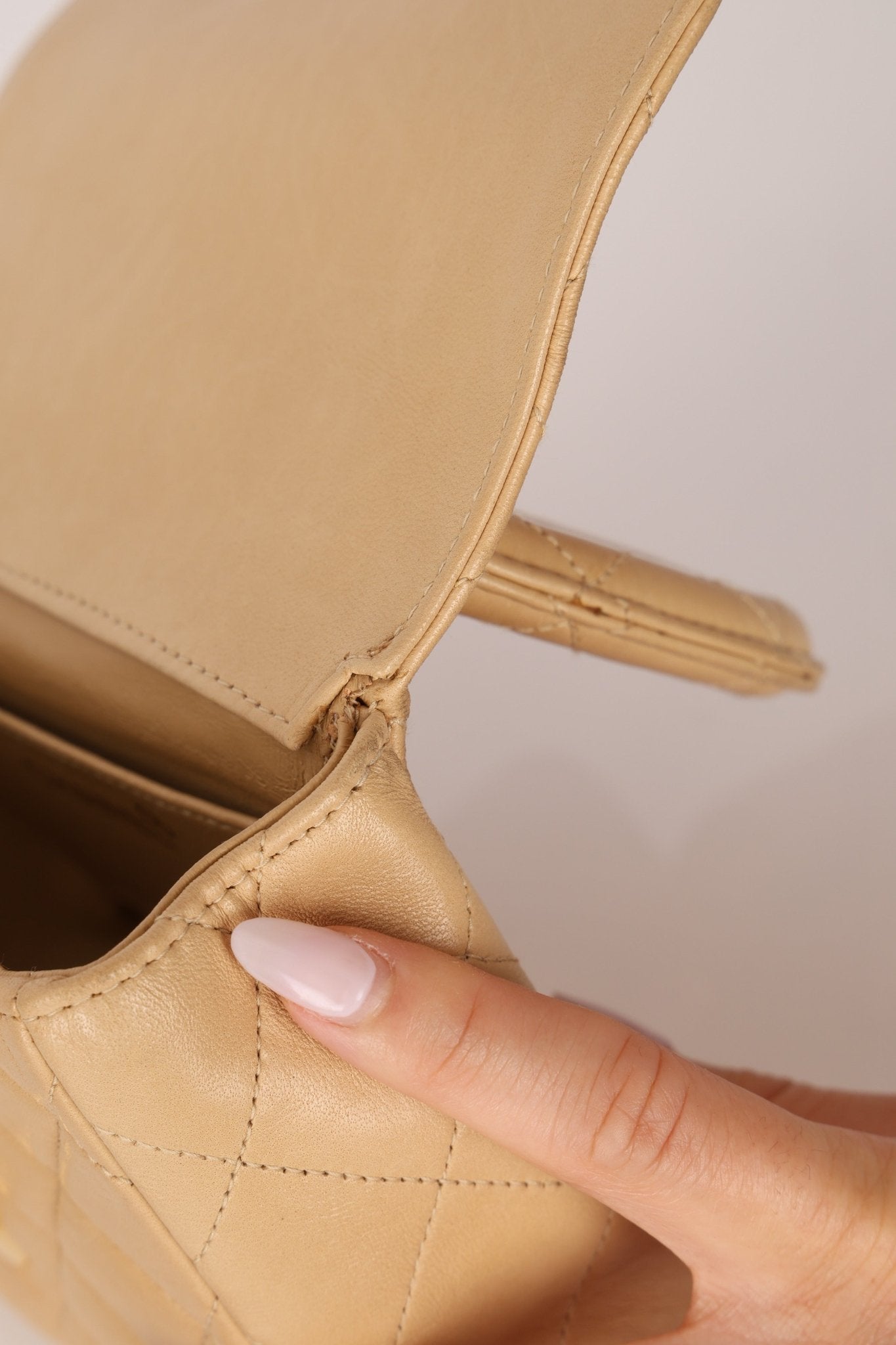 Rare Chanel 1991 Beige Mini Kelly Top Handle - FashioNica