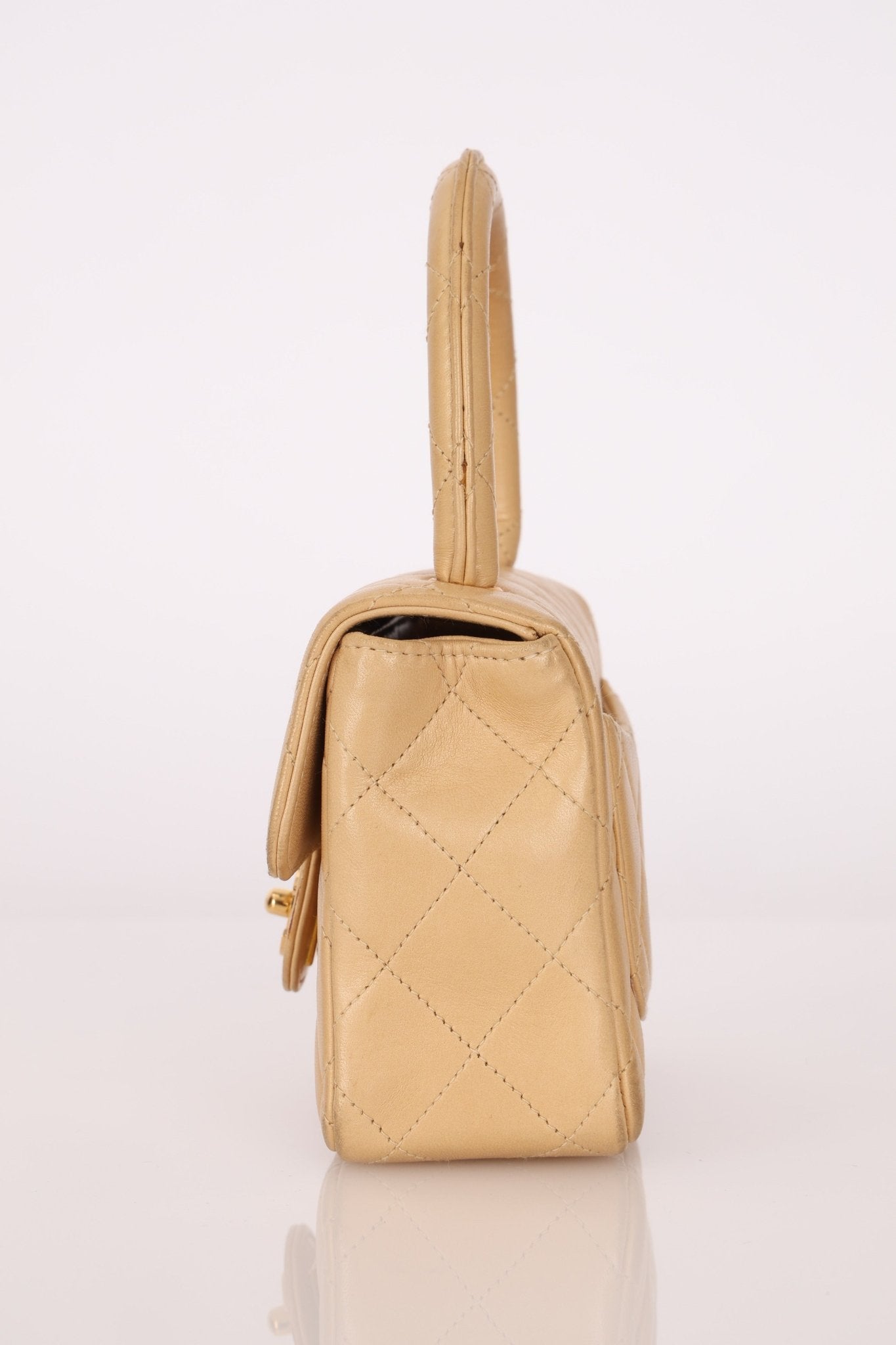 Rare Chanel 1991 Beige Mini Kelly Top Handle - FashioNica