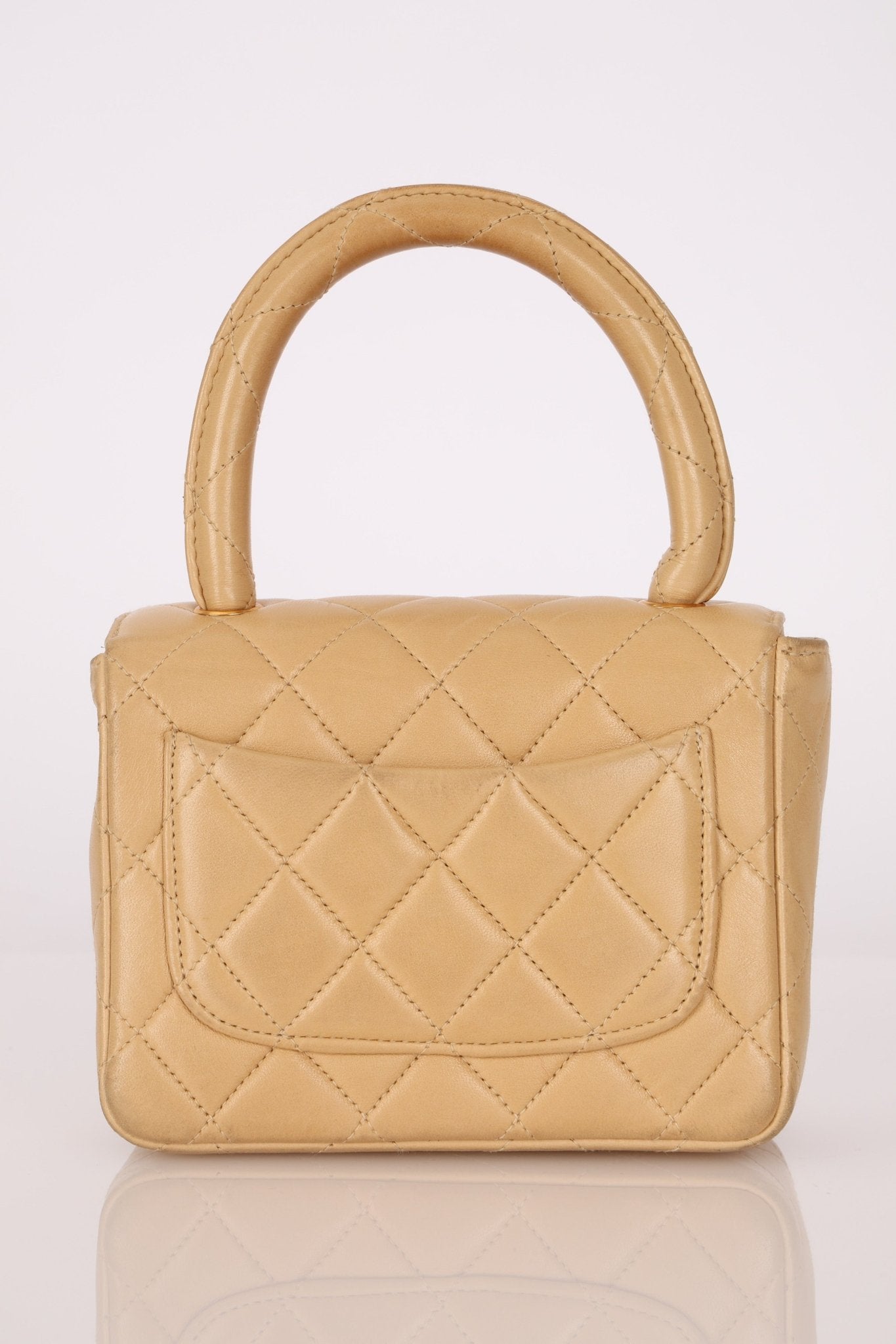 Rare Chanel 1991 Beige Mini Kelly Top Handle - FashioNica