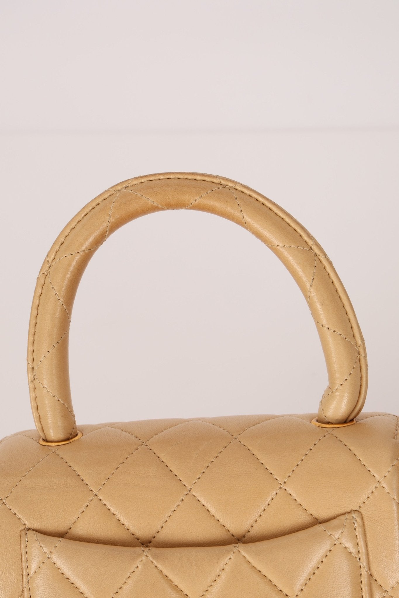 Rare Chanel 1991 Beige Mini Kelly Top Handle - FashioNica