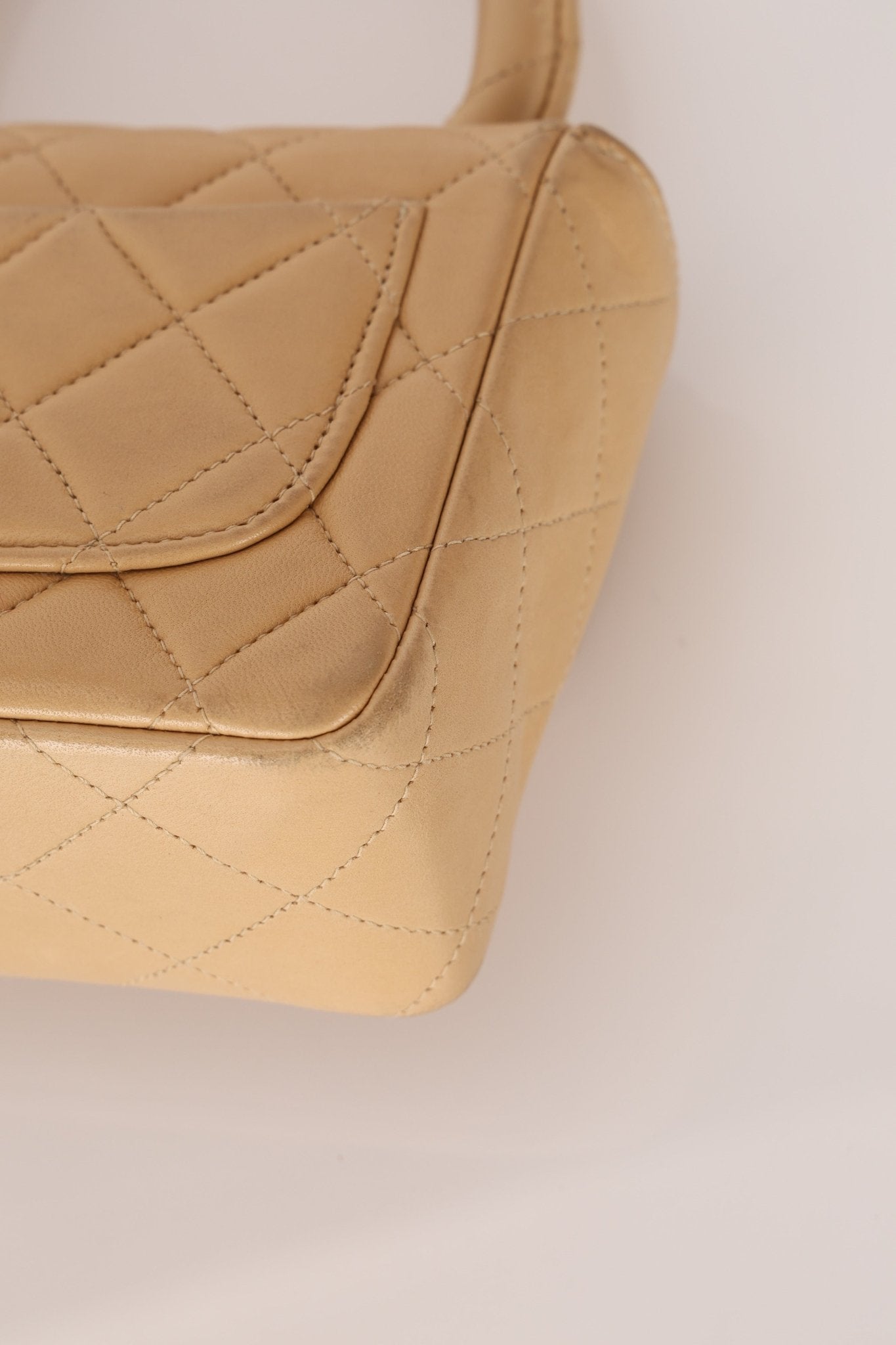 Rare Chanel 1991 Beige Mini Kelly Top Handle - FashioNica