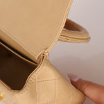 Rare Chanel 1991 Beige Mini Kelly Top Handle - FashioNica