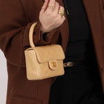 Rare Chanel 1991 Beige Mini Kelly Top Handle - FashioNica