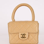 Rare Chanel 1991 Beige Mini Kelly Top Handle - FashioNica