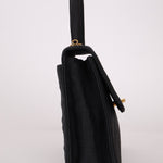 Rare Chanel 1991 Black Linen Kelly Top Handle - FashioNica