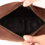 Rare Chanel 1991 Chocolate Suede Bijoux Camera Bag - FashioNica