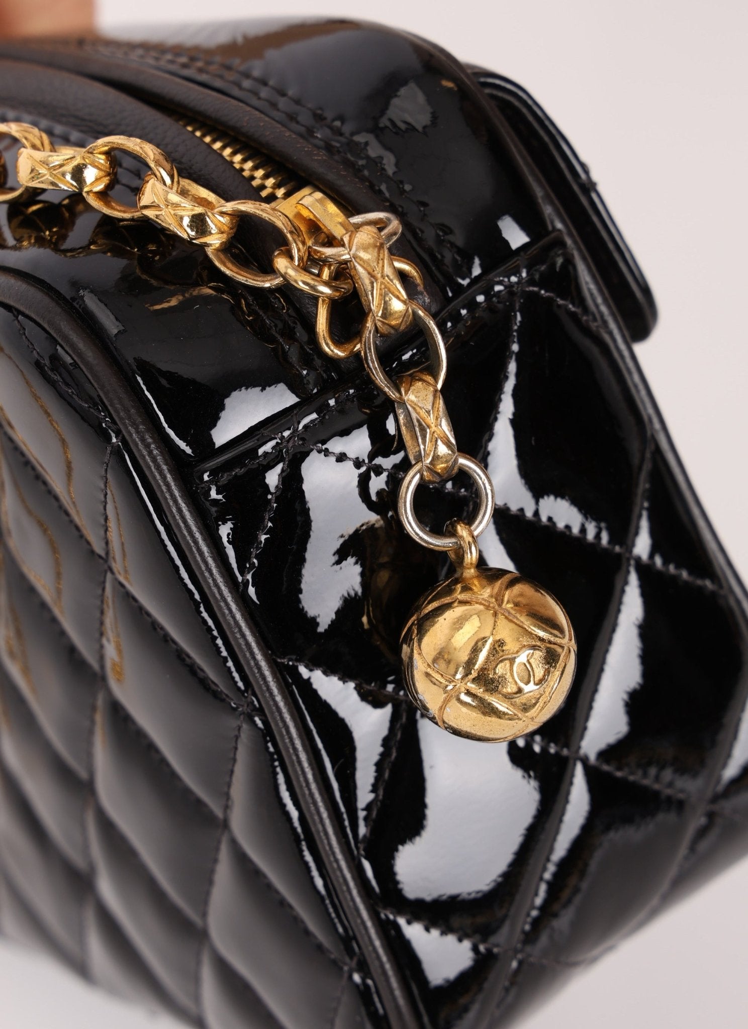Rare Chanel 1991 Patent Bijoux Mini Turnlock Camera Bag - FashioNica