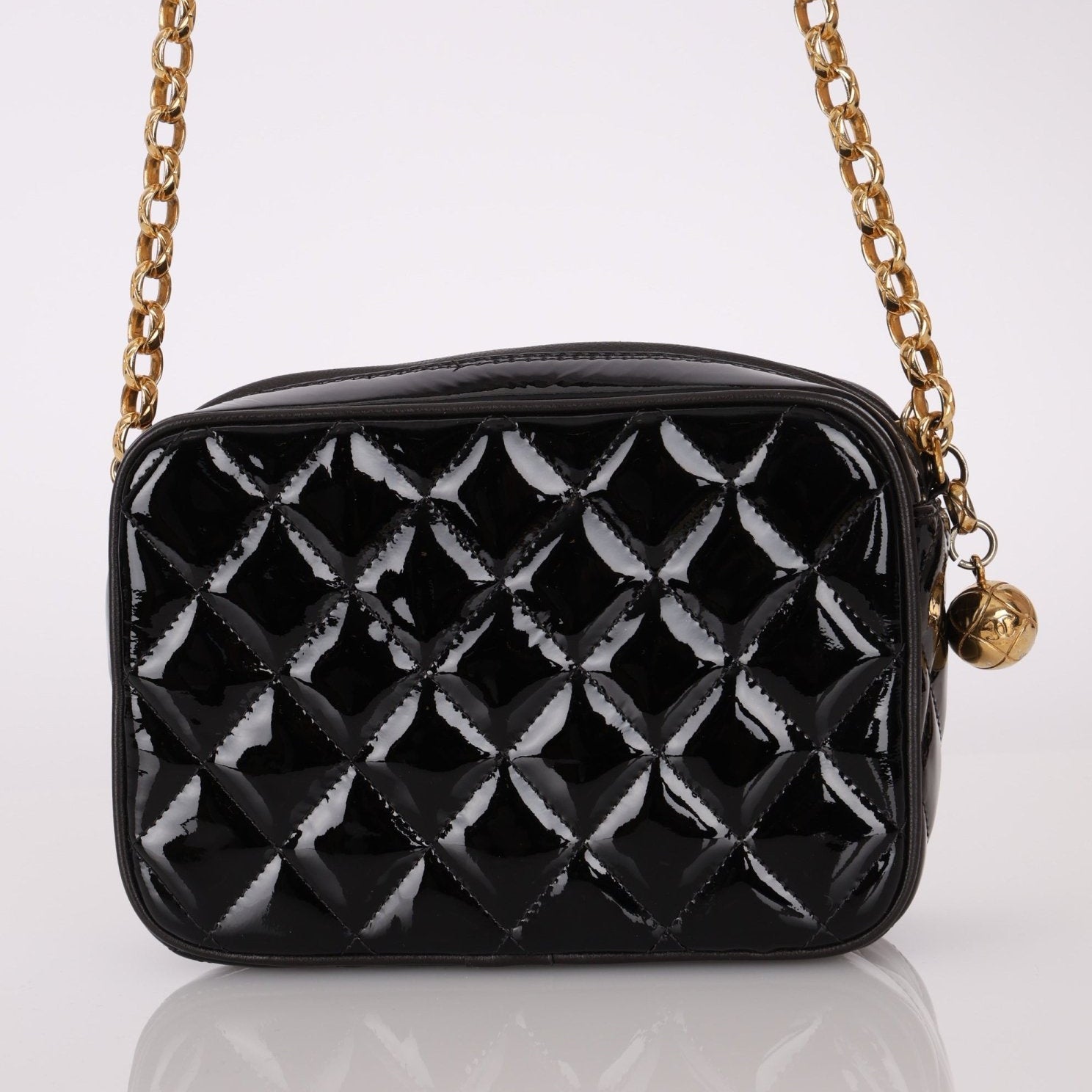 Rare Chanel 1991 Patent Bijoux Mini Turnlock Camera Bag - FashioNica